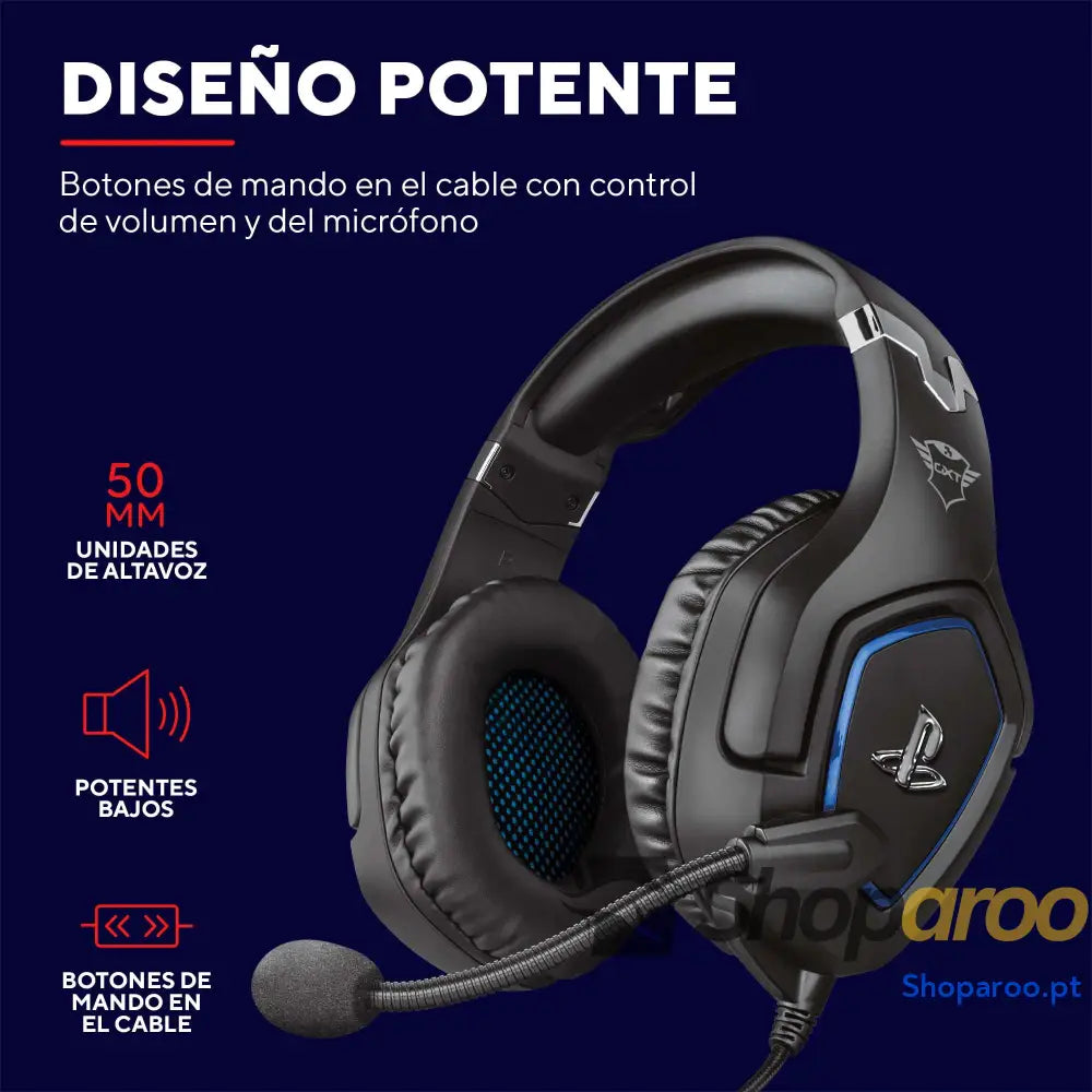 Auscultadores Trust Gaming para PS4 e PS5 GXT 488 Force headset oficial licenciado PlayStation microfone dobrável