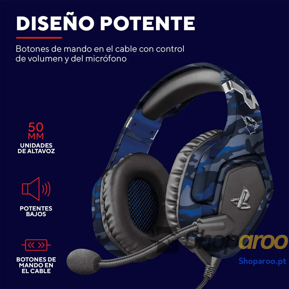 Auscultadores Trust Gaming para PS4 e PS5 GXT 488 Force headset oficial licenciado PlayStation microfone dobrável