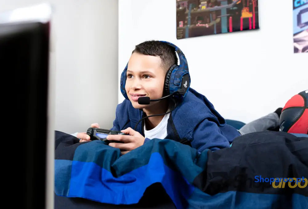 Auscultadores Trust Gaming para PS4 e PS5 GXT 488 Force headset oficial licenciado PlayStation microfone dobrável