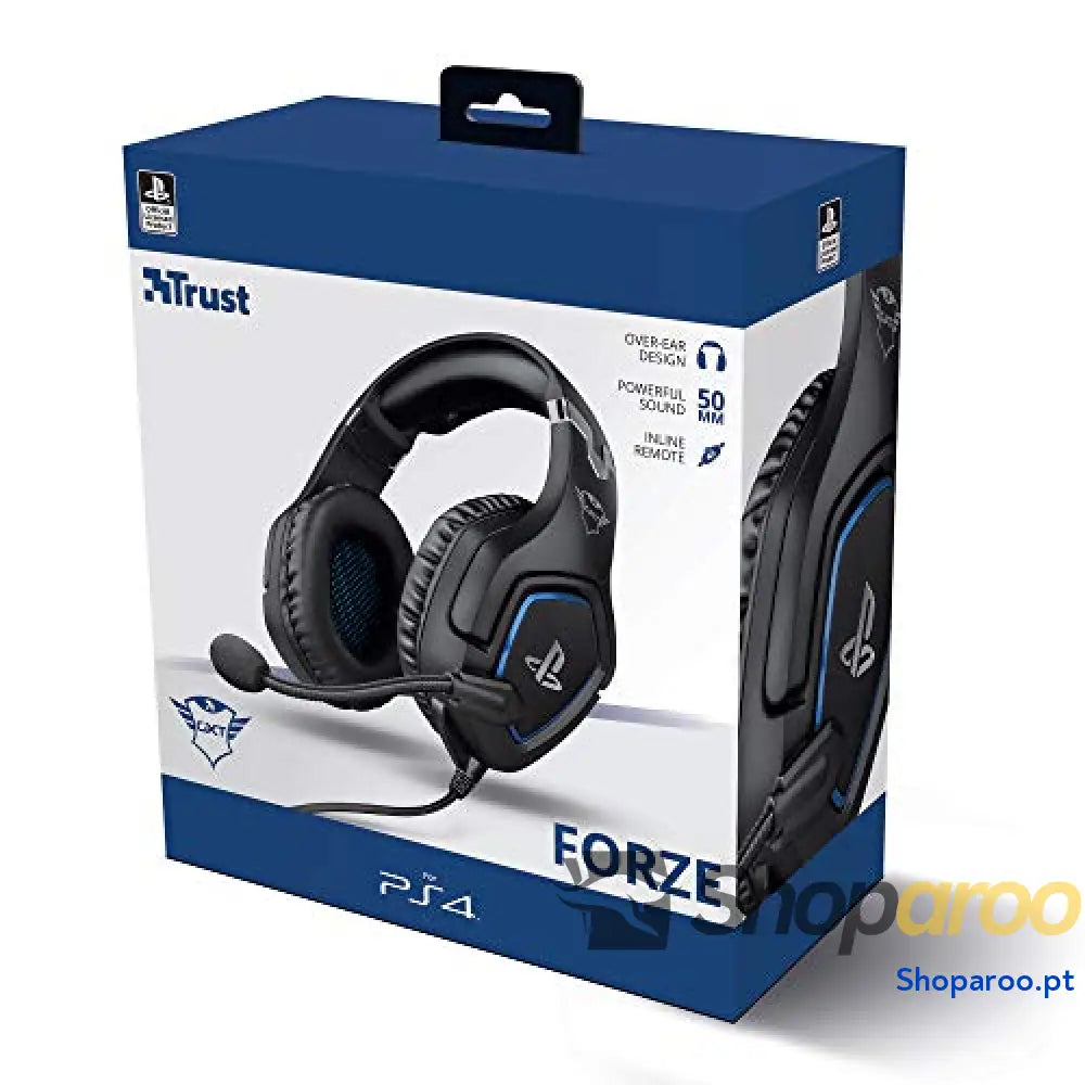 Auscultadores Trust Gaming para PS4 e PS5 GXT 488 Force headset oficial licenciado PlayStation microfone dobrável
