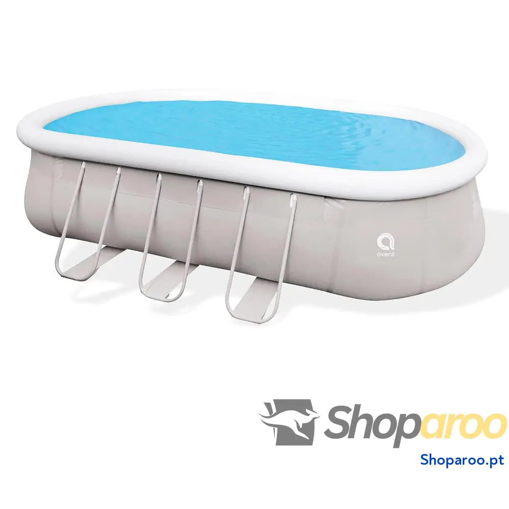 Avenli Piscina autoportante Ovalada com Estrutura Cor Cinza