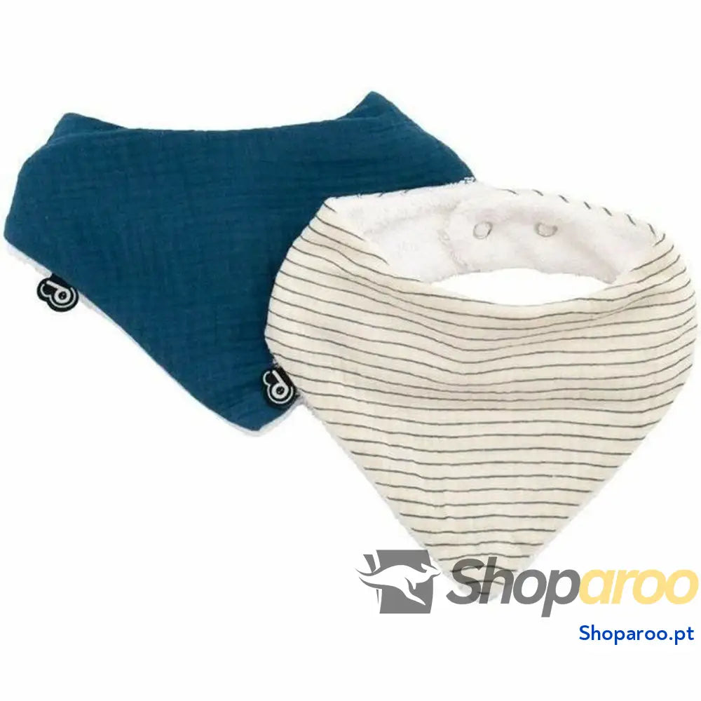Babete Domiva Azul Branco Algodão 2 Peças (2 Unidades)