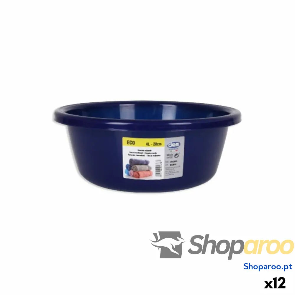 Bacia Dem Eco 28 x 28 x 11 cm Redondo Azul 4 L