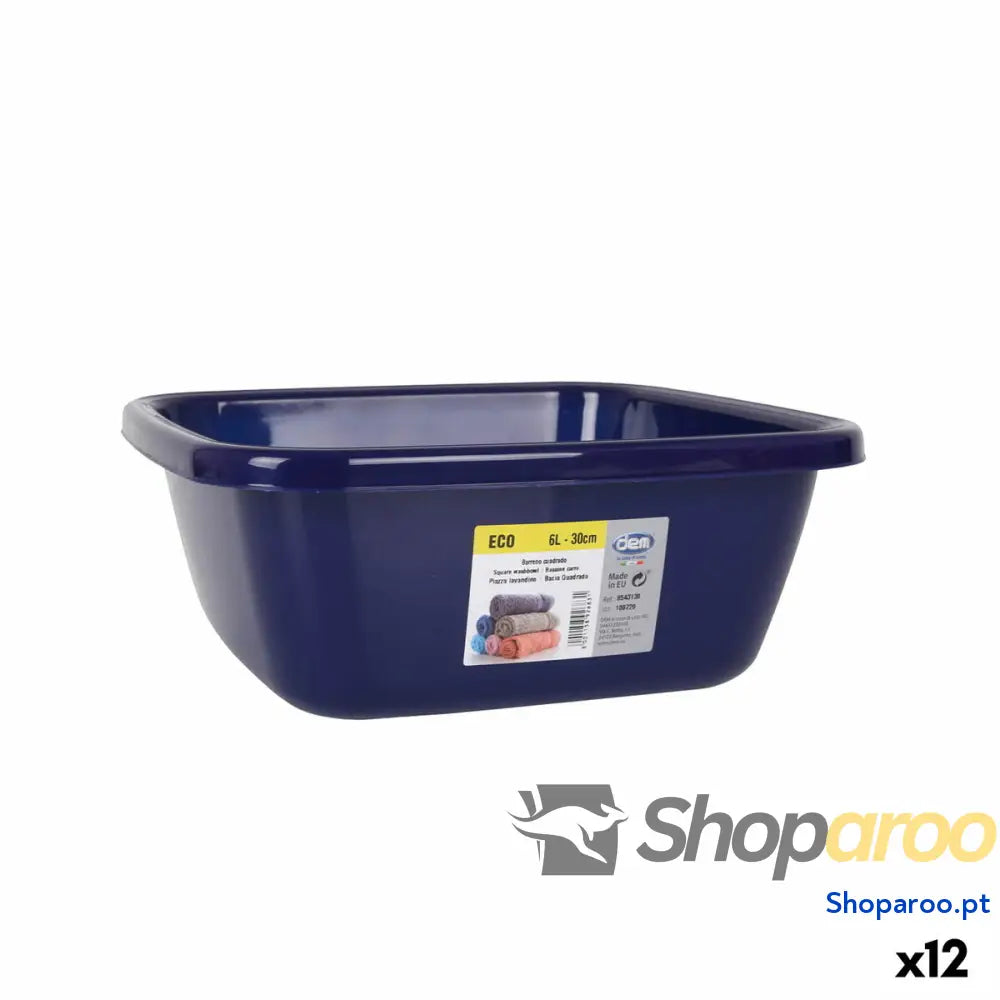 Bacia Dem Eco Azul Quadrado 6 L 29 x 29 x 12 cm (12 Unidades)