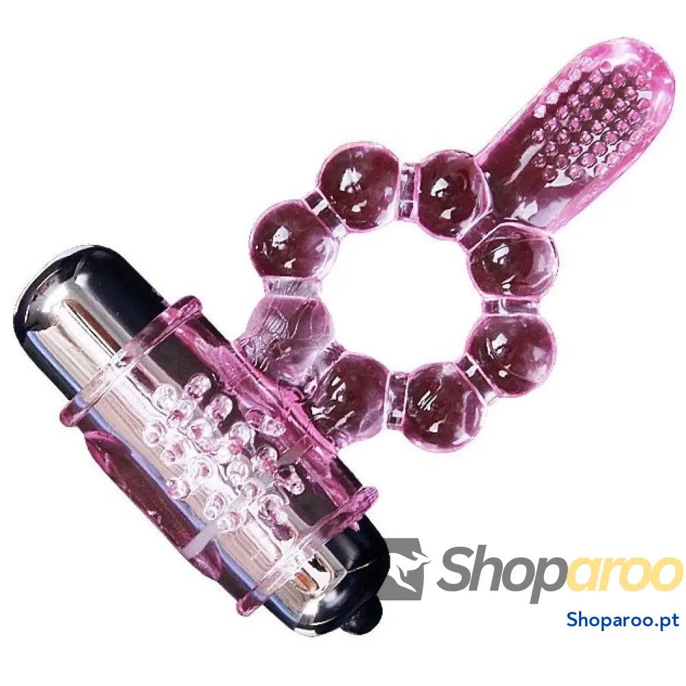BAILE - ANEL DE SILICONE 10 RITMOS DE LÍNGUA COM VIBRAO ROSA