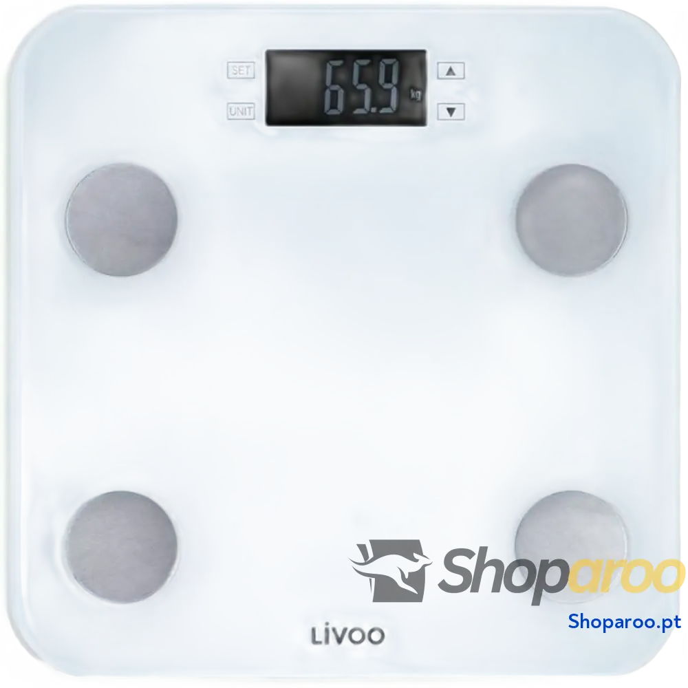 Balança digital para casa de banho Livoo DOM427W Branco Vidro temperado 180 kg