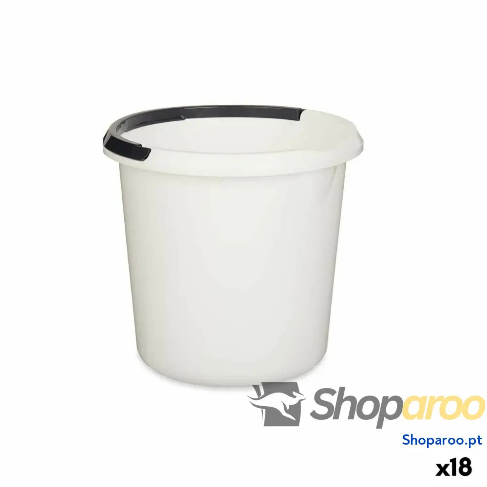Balde com pega Branco Antracite 10 L (18 Unidades)