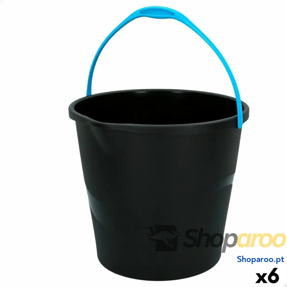 Balde com pega Colorbaby Preto 10 L 29,5 x 26 28,5 cm (6 Unidades)