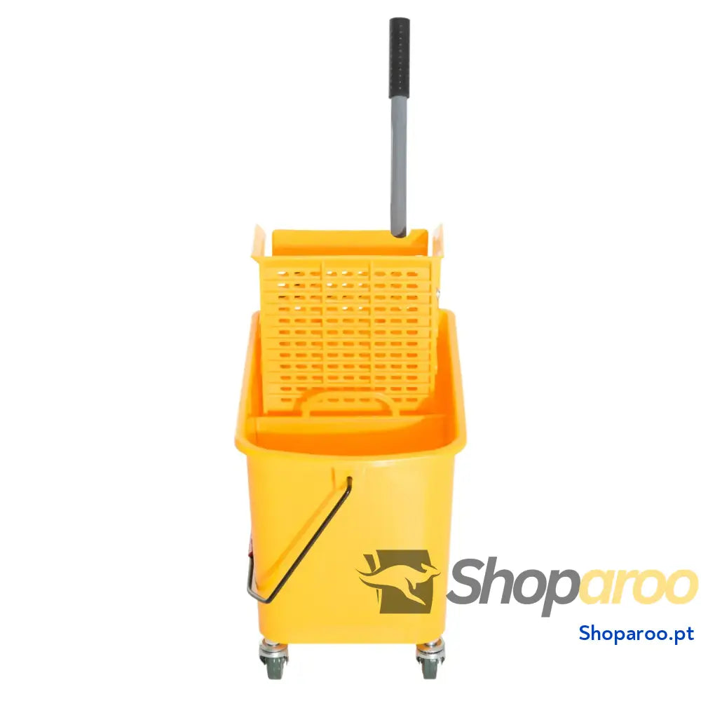 Balde de esfregona profissional 20L com rodas e prensa industrial amarelo