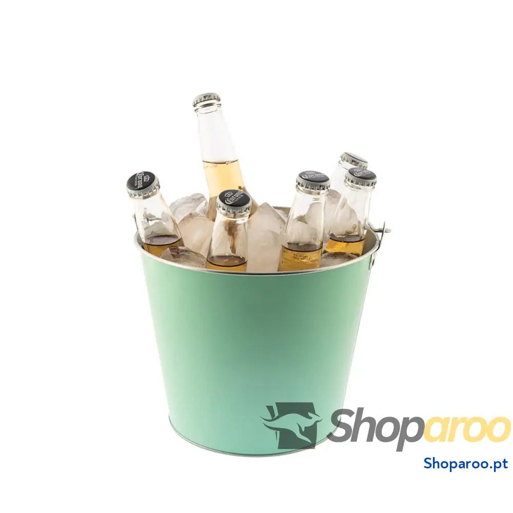 Balde de Gelo Koala   Com pega Verde Metal 5 L
