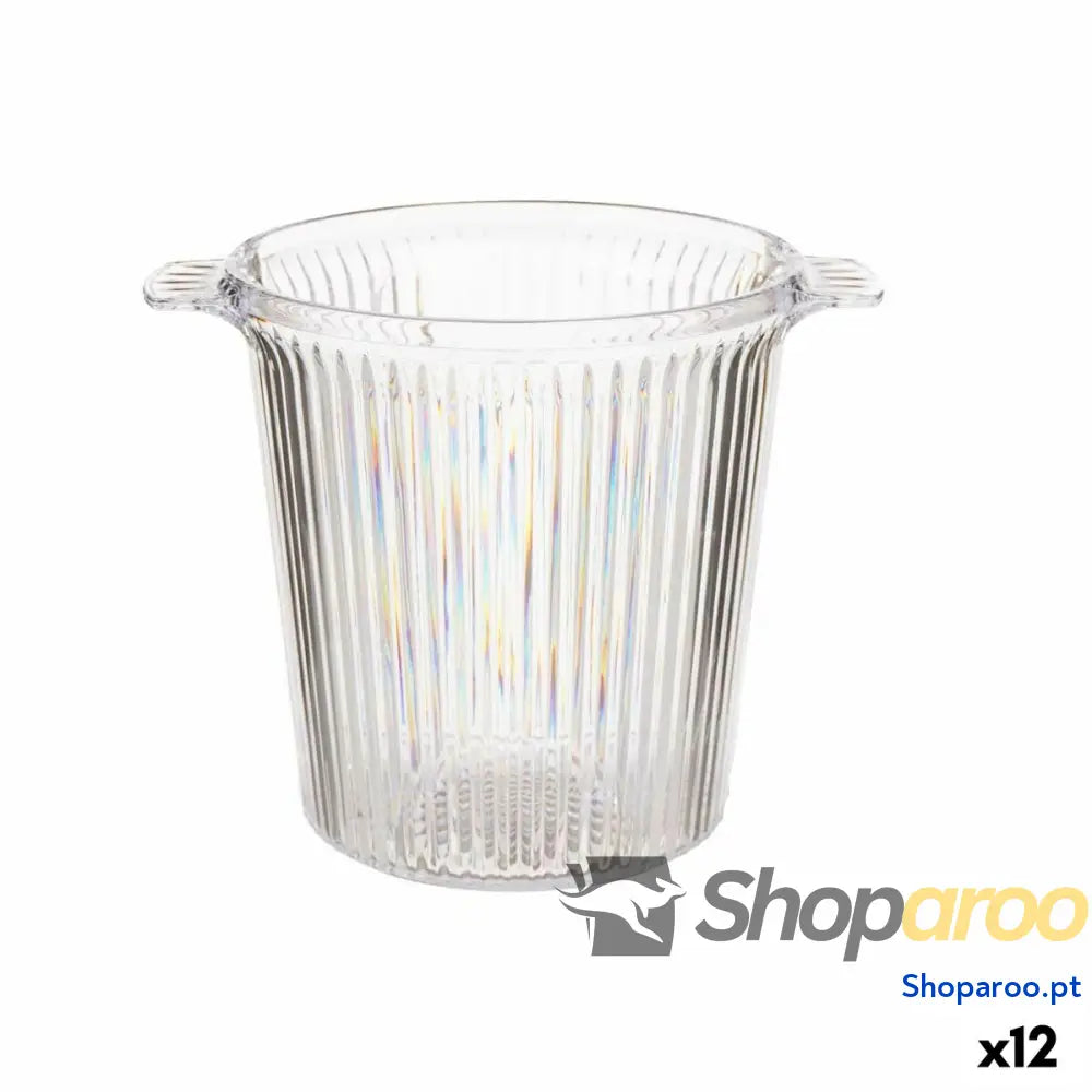 Balde de Gelo Leknes CH26183 Transparente poliestireno Riscas 16,5 x 17 x 21 cm (12 Unidades)