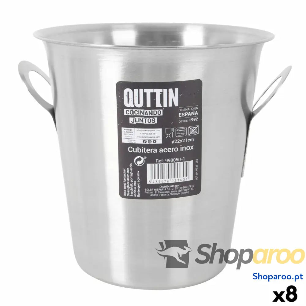 Balde de Gelo Quttin Quttin Aço inoxidável 5 L ø 22,2 x 21 cm (8 Unidades)