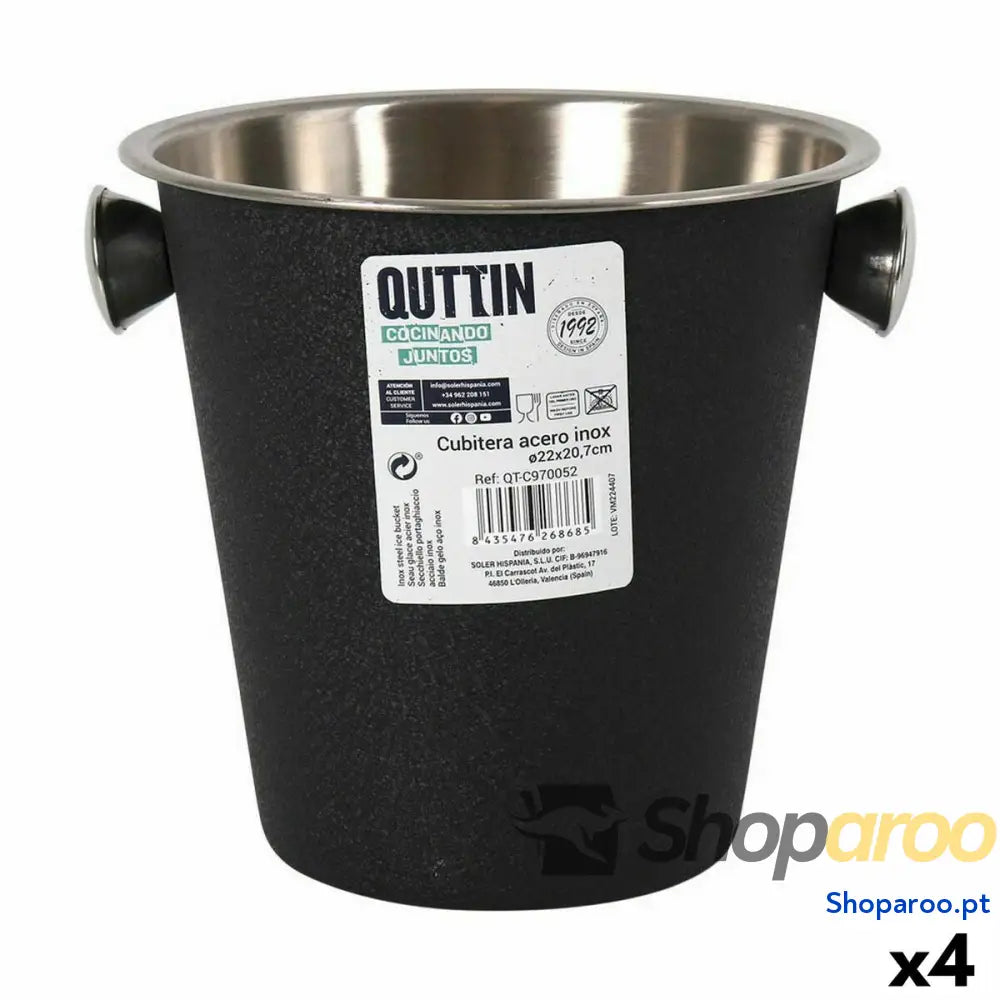 Balde de Gelo Quttin Crocodile Ø 22 cm Aço inoxidável (4 Unidades)