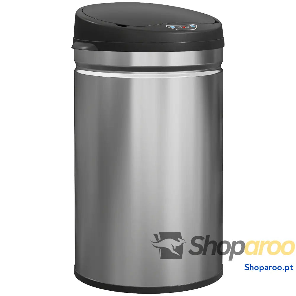 Balde de lixo cozinha automático 30L inox sensor preto