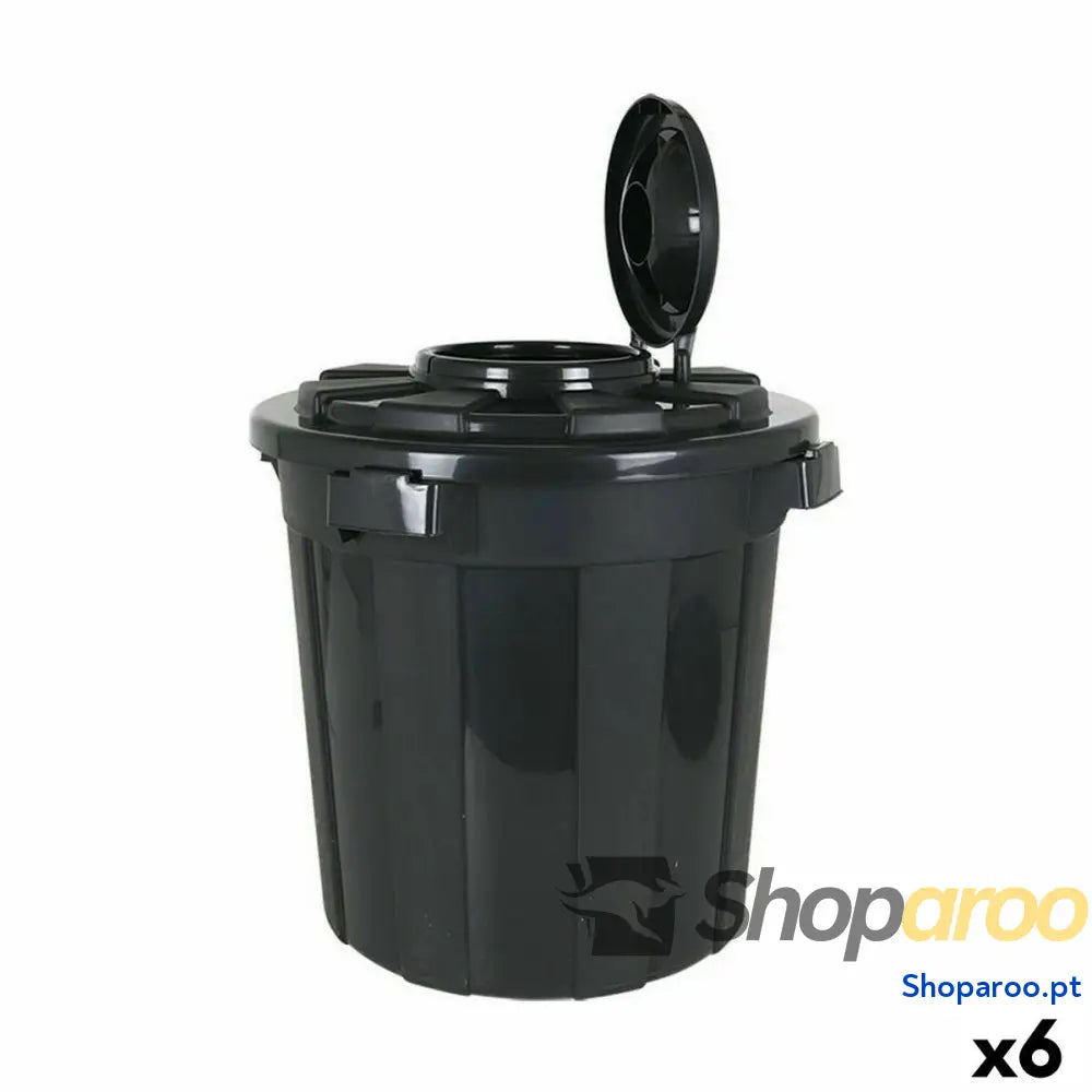 Balde de Lixo Dem Hop 50 L Preto 49,5 x 49,5 x 50 cm (6 Unidades)