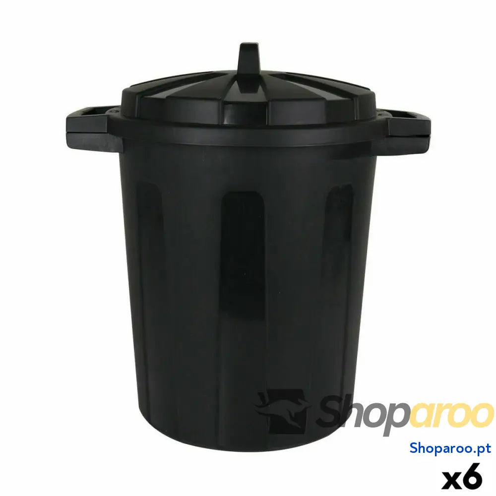 Balde de Lixo Dem Preto 45 x 35 x 48 cm (6 Unidades)