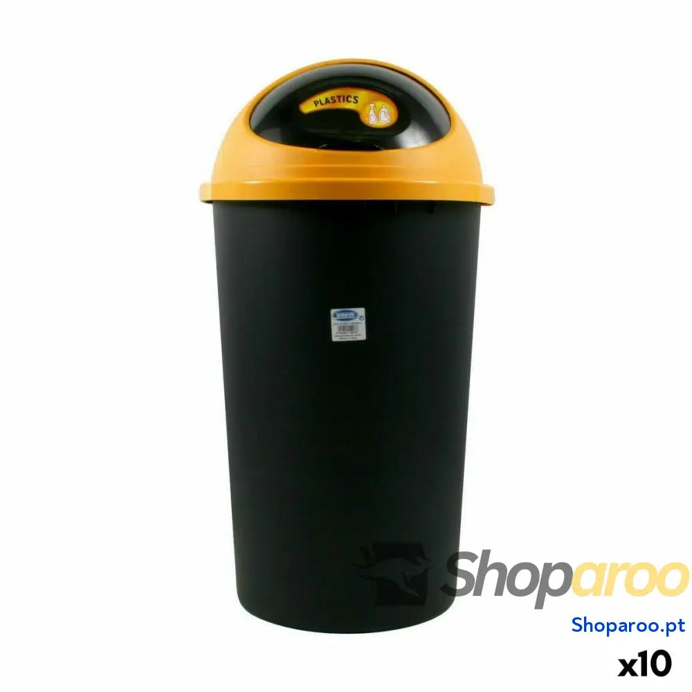 Balde de Lixo Tontarelli Big hoop Amarelo Preto 50 L (10 Unidades)