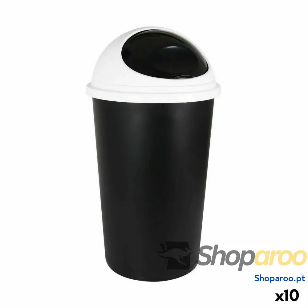 Balde de Lixo Tontarelli Big hoop Branco Preto 45 L (10 Unidades)