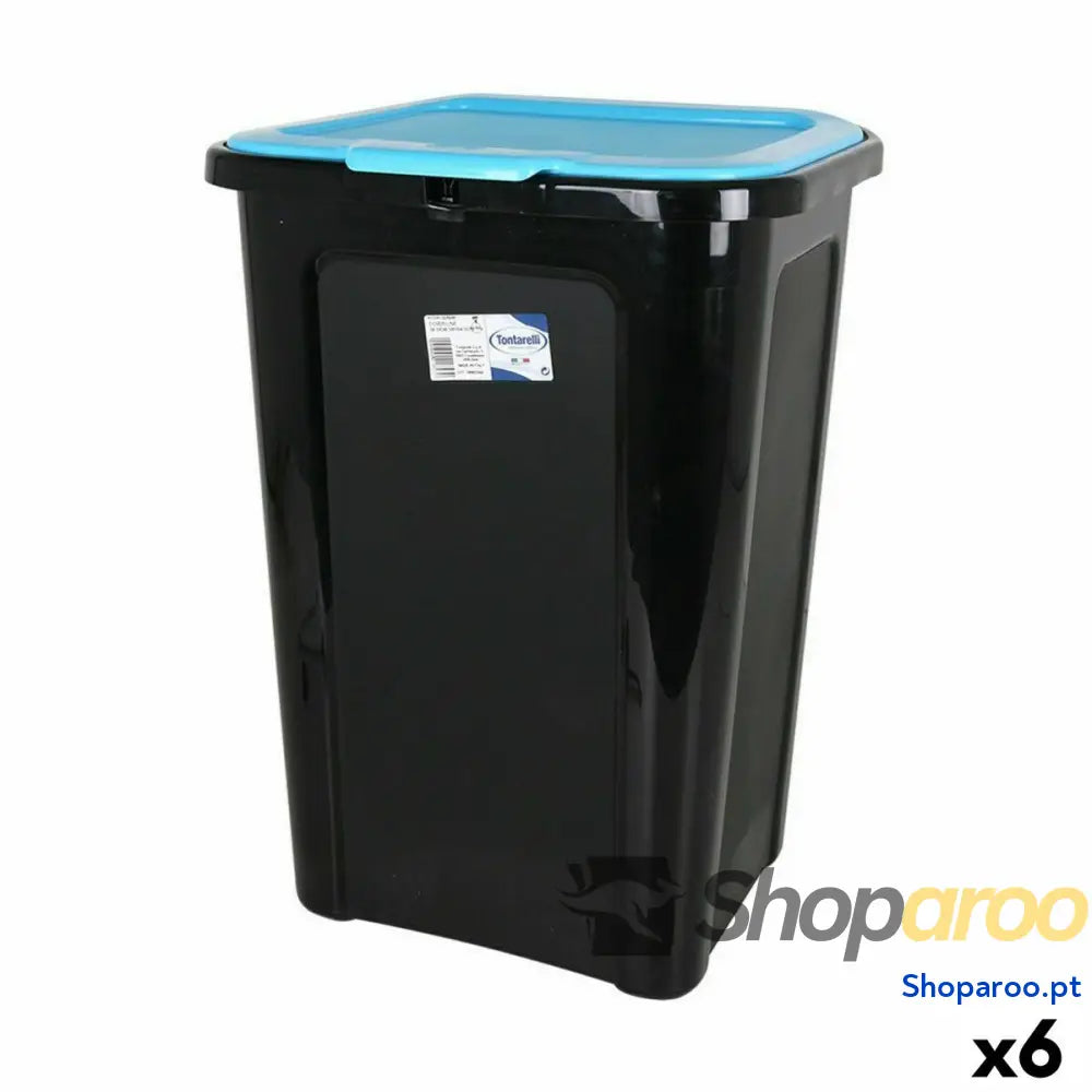 Balde de Lixo Tontarelli Coverline Azul 44 L Preto 38,5 x 34,5 x 54,5 cm (6 Unidades)