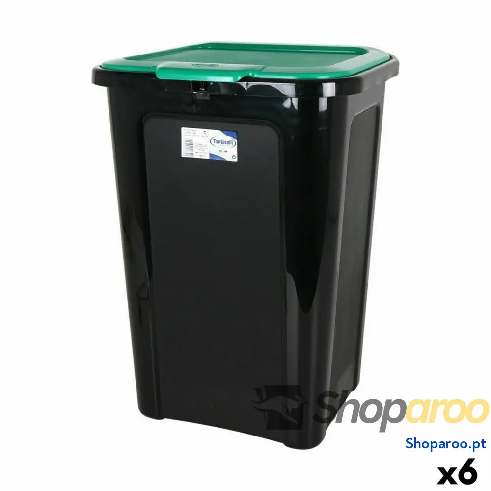 Balde de Lixo Tontarelli Coverline Verde 44 L Preto 38,5 x 34,5 x 54,5 cm (6 Unidades)