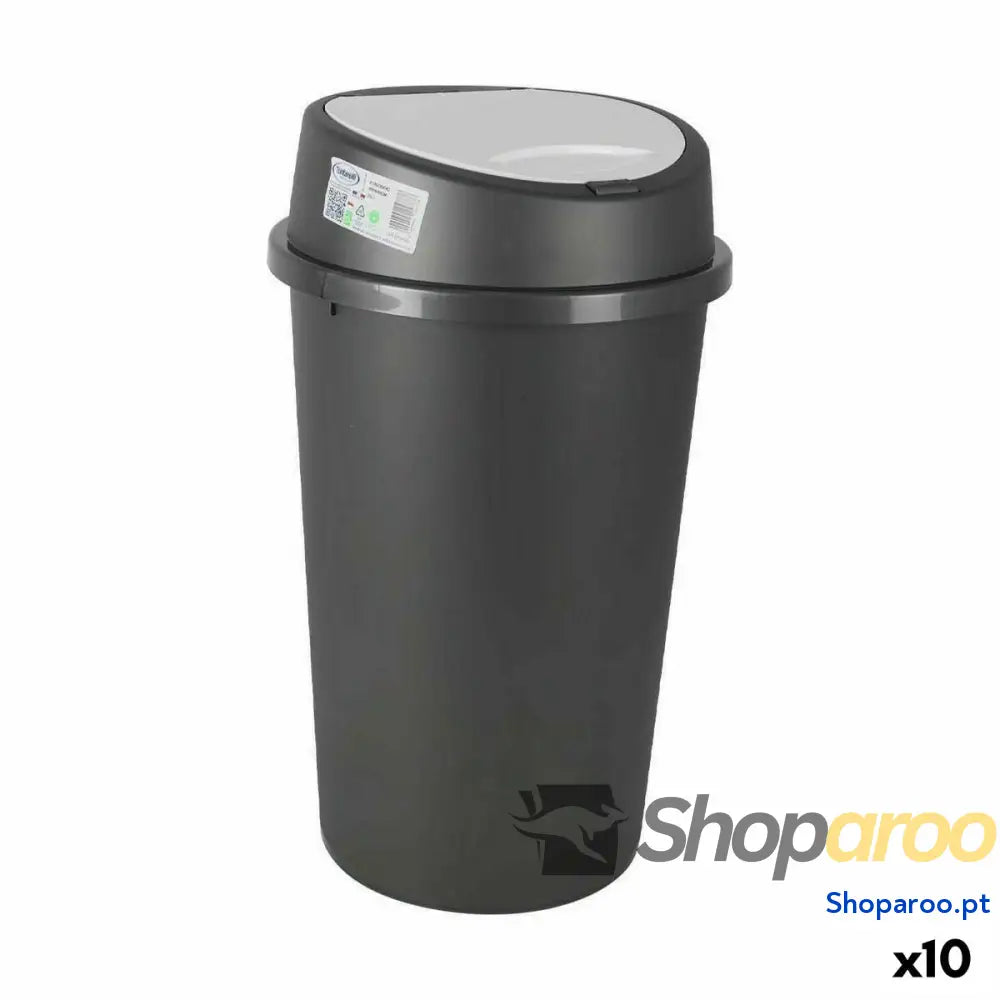 Balde de Lixo Tontarelli Push Cinzento Branco 25 L (10 Unidades)