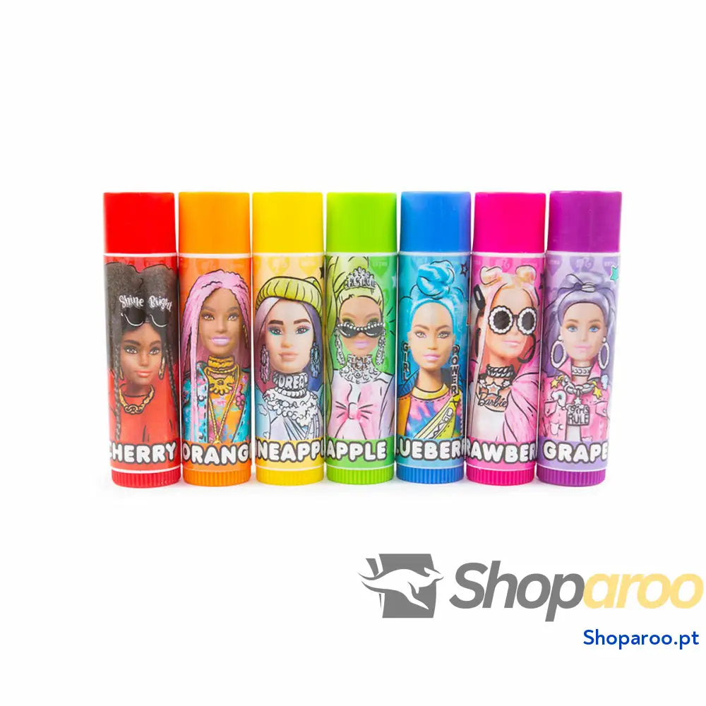 Bálsamo Labial com Cor Barbie Infantil 7 Peças