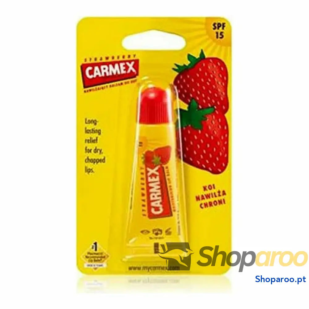 Bálsamo labial hidratante Carmex Carmex Strawberry Amarelo Vermelho