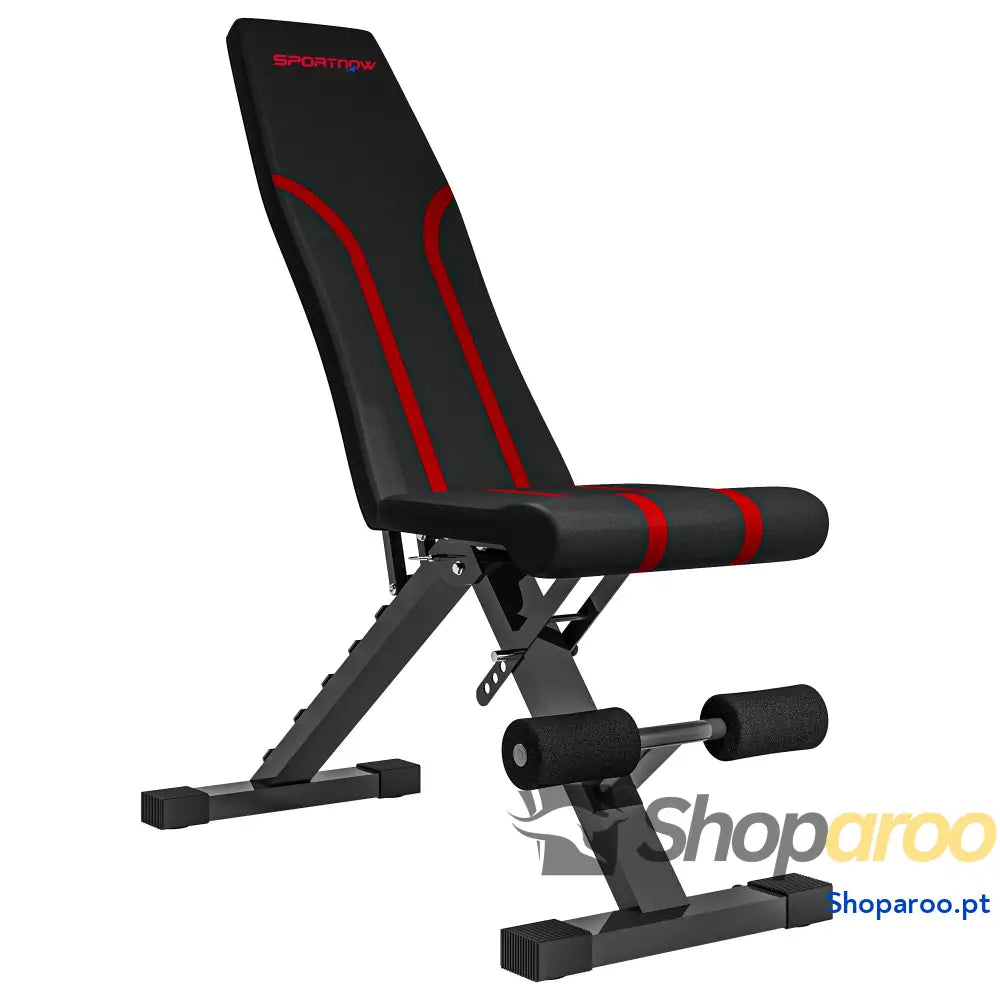 Banco de Abdominais Ajustável Musculação Dobrável para Treino Corpo Completo 82x35x42,5 107 cm Preto