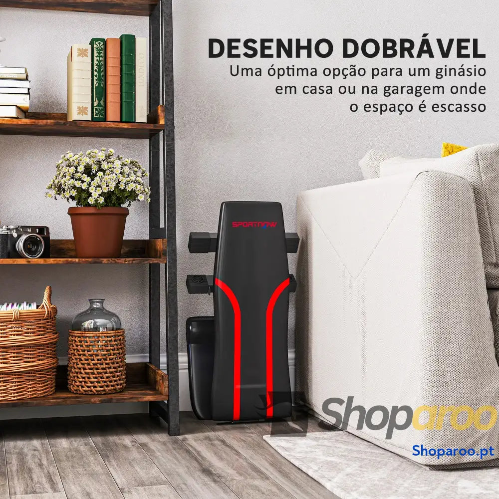 Banco de Abdominais Ajustável Musculação Dobrável para Treino Corpo Completo 82x35x42,5 107 cm Preto