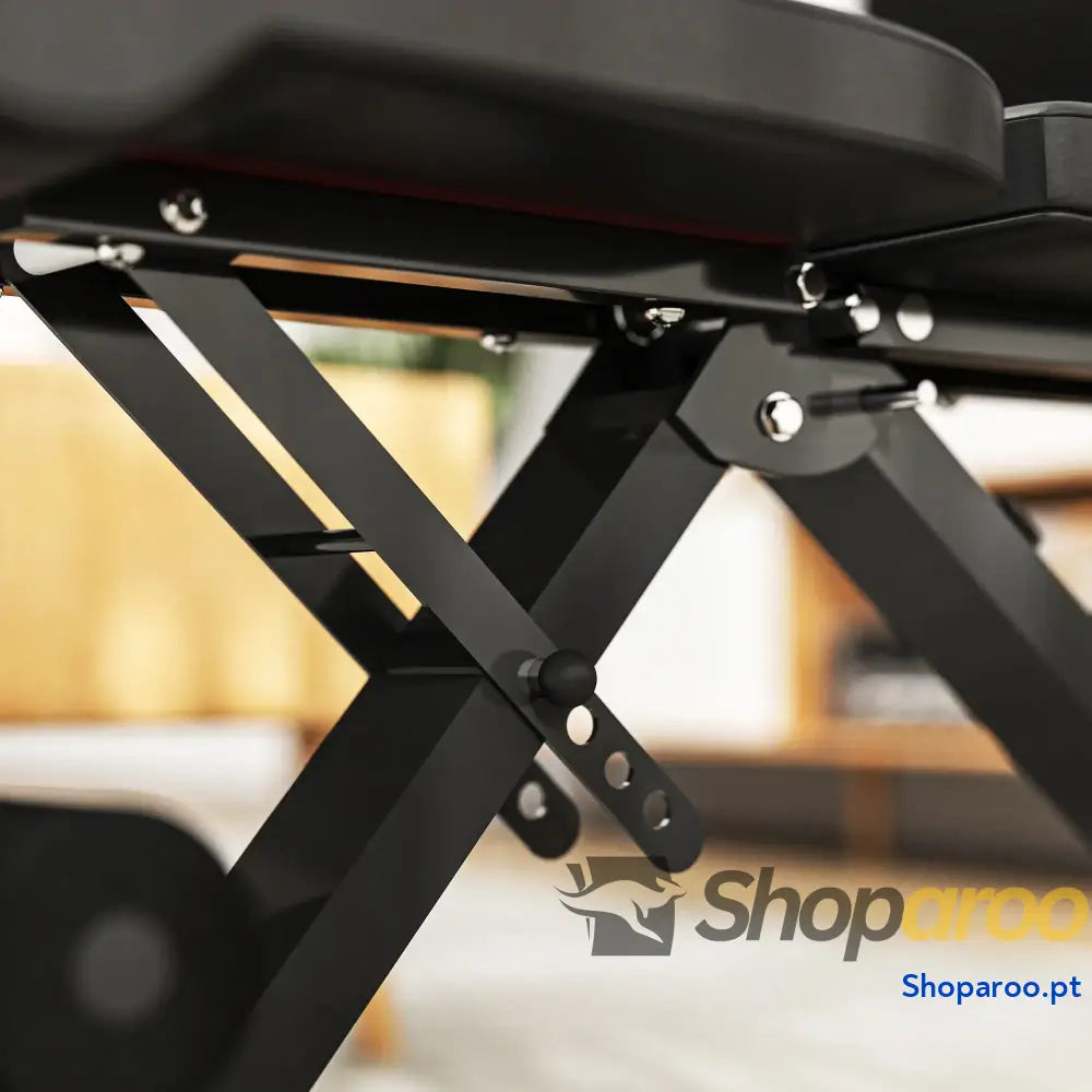 Banco de Abdominais Ajustável Musculação Dobrável para Treino Corpo Completo 82x35x42,5 107 cm Preto