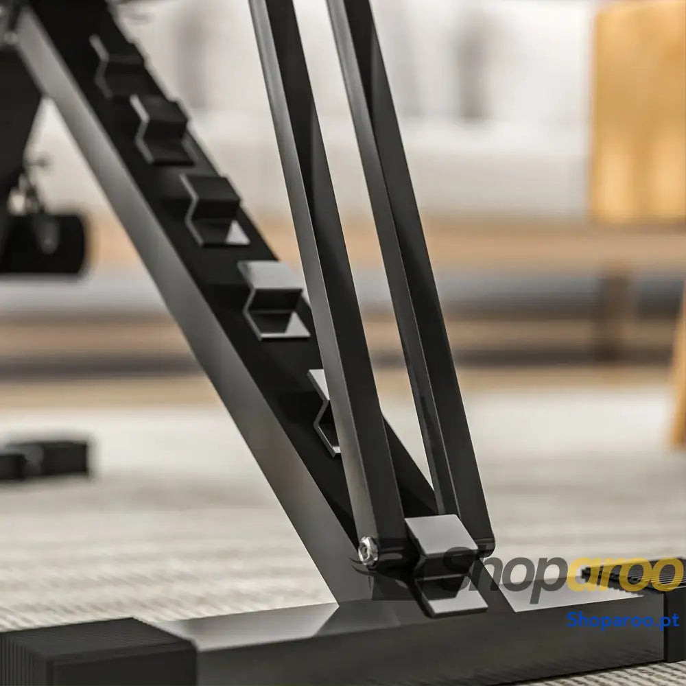 Banco de Abdominais Ajustável Musculação Dobrável para Treino Corpo Completo 82x35x42,5 107 cm Preto