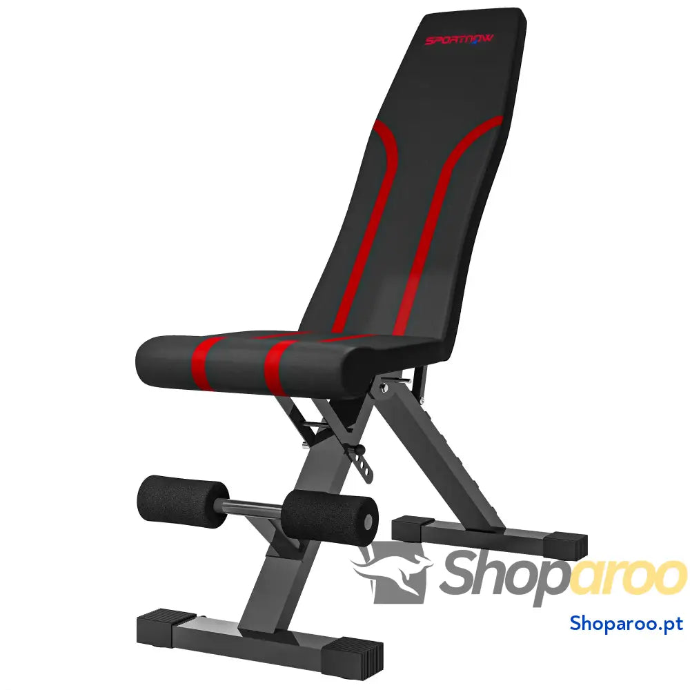 Banco de Abdominais Ajustável Musculação Dobrável para Treino Corpo Completo 82x35x42,5 107 cm Preto