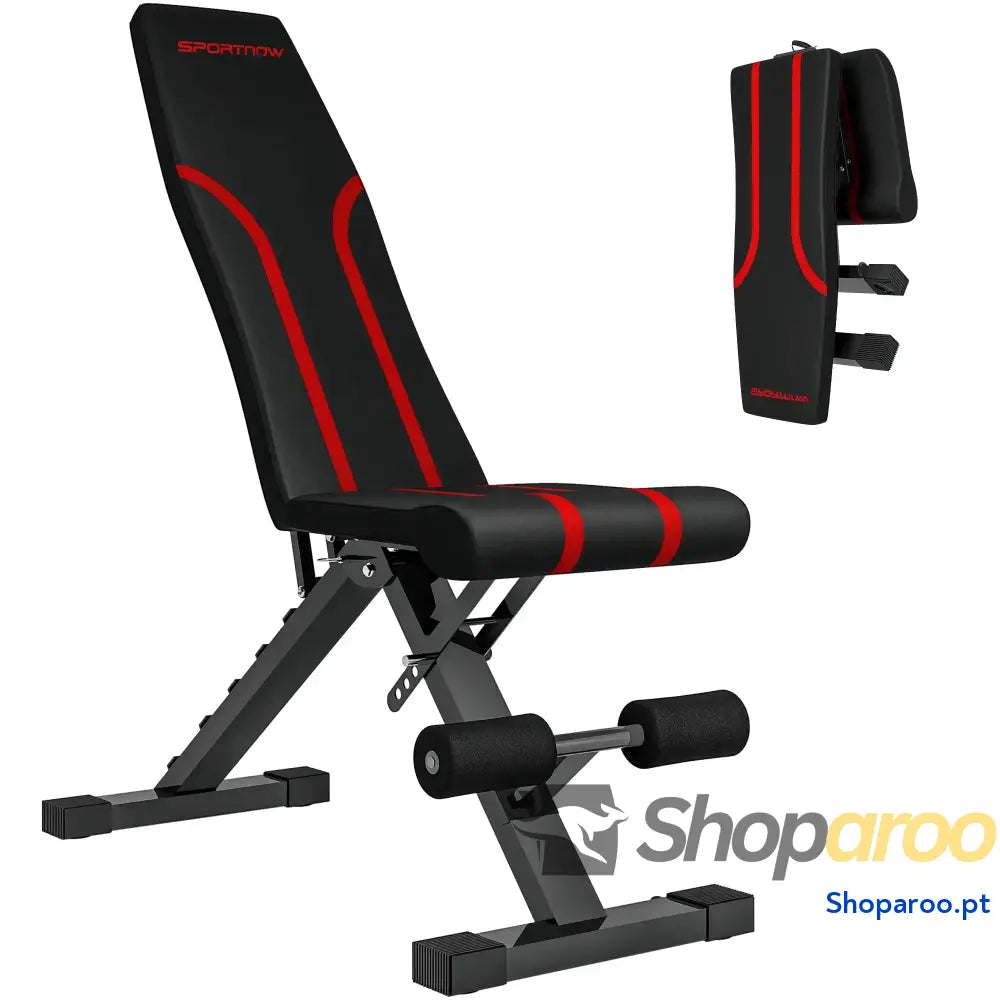Banco de Abdominais Ajustável Musculação Dobrável para Treino Corpo Completo 82x35x42,5 107 cm Preto