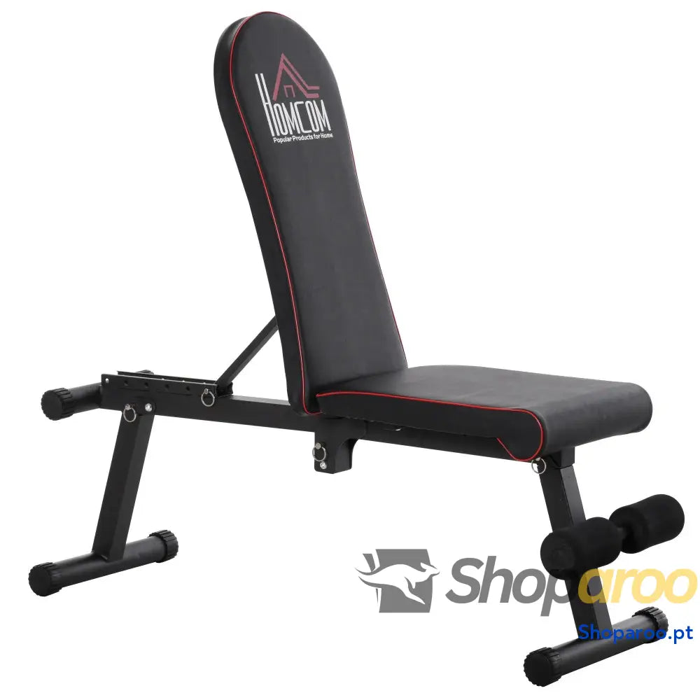 Banco de peso dobrável com altura ajustável e ângulo do encosto 6 níveis para Elevação abdômen 130x37x45 108 cm preto
