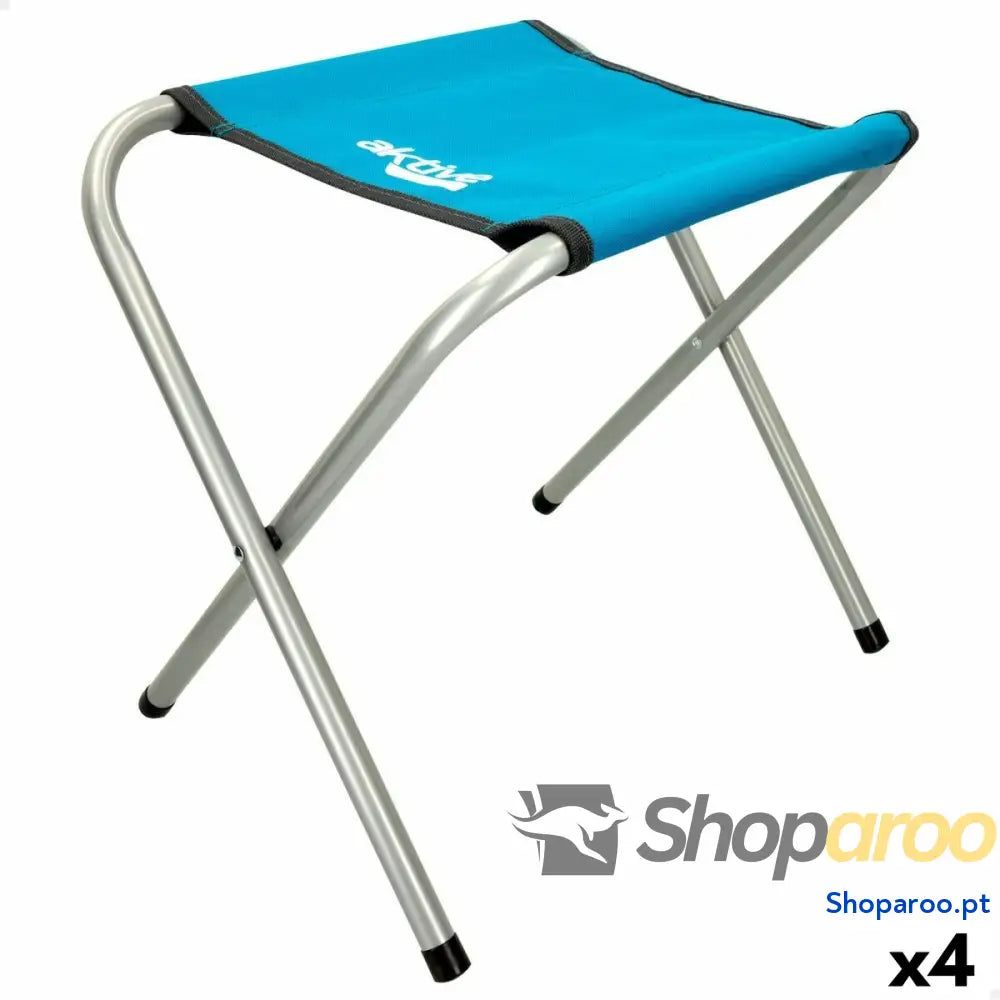 Banco Dobrável Aktive Azul Camping 30 x 37 x 40 cm (4 Unidades)