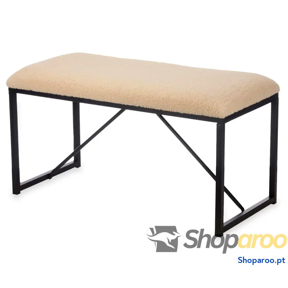 Banco Gift Decor TR23063 2 Bege Metal Tecido 81 x 42 38 cm