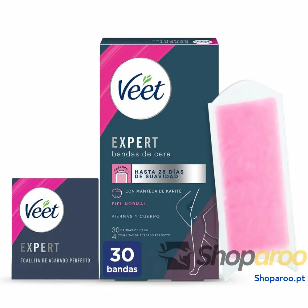Bandas Depilatórias Corporais Veet Expert (30 Unidades)