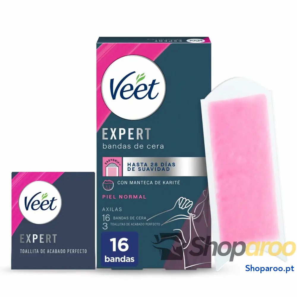 Bandas Depilatórias Corporais Veet Expert Axilas (16 Unidades)