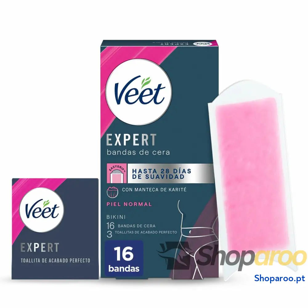 Bandas Depilatórias Corporais Veet Expert Bikini (16 Unidades)