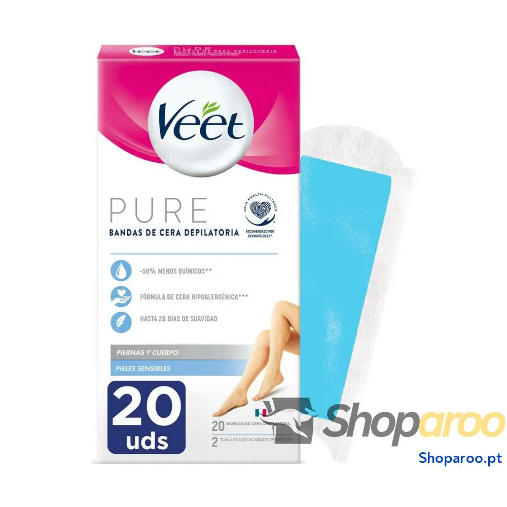 Bandas Depilatórias Corporais Veet Pele sensível 20 Unidades