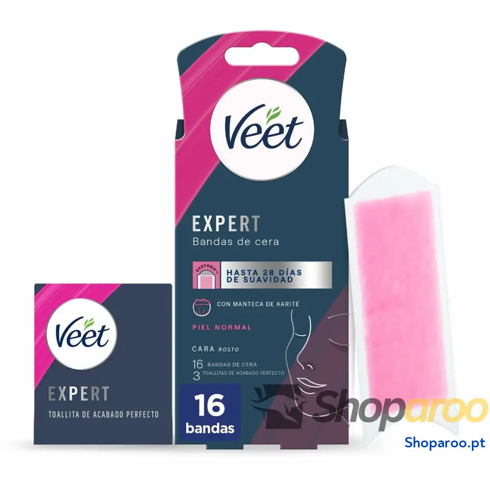 Bandas Depilatórias Faciais Veet Expert (16 Unidades)