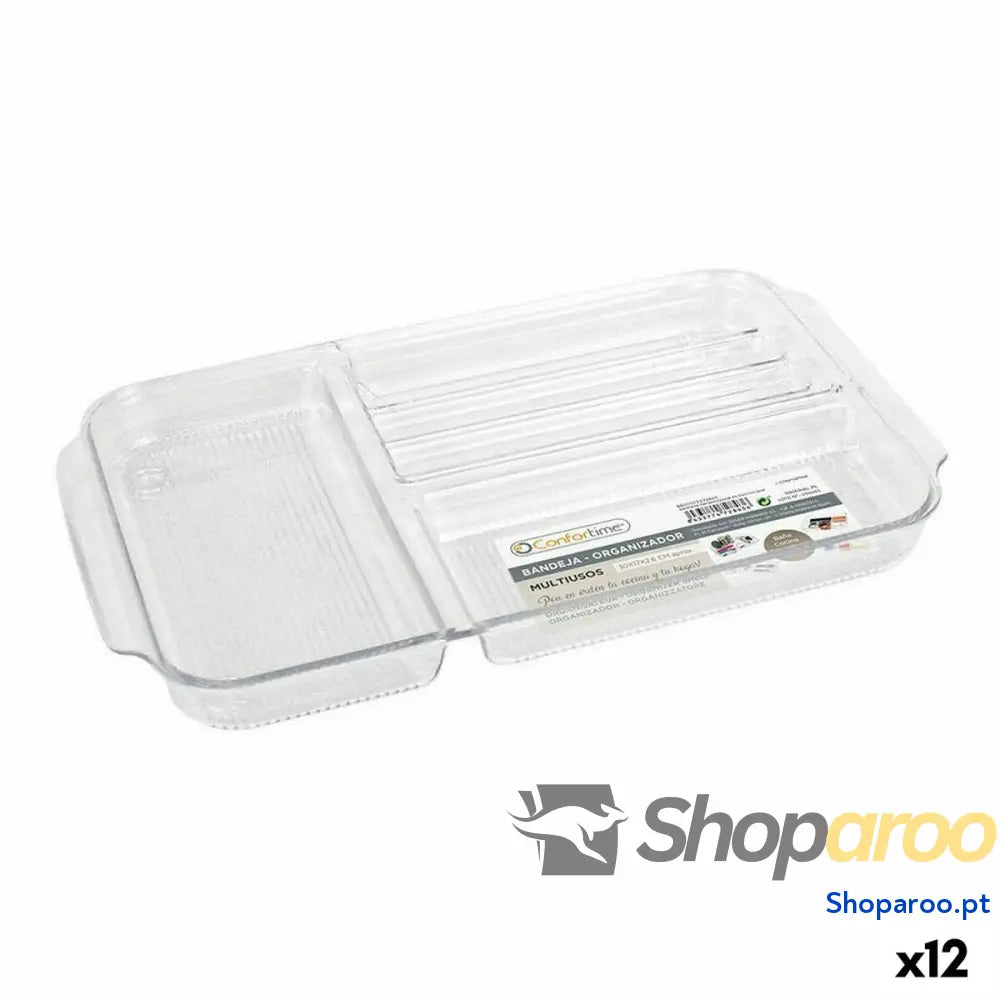 Bandeja com Compartimentos Confortime poliestireno 30 x 17,7 x 2,6 cm 12 Unidades (30 x 17 x 2,6 cm)