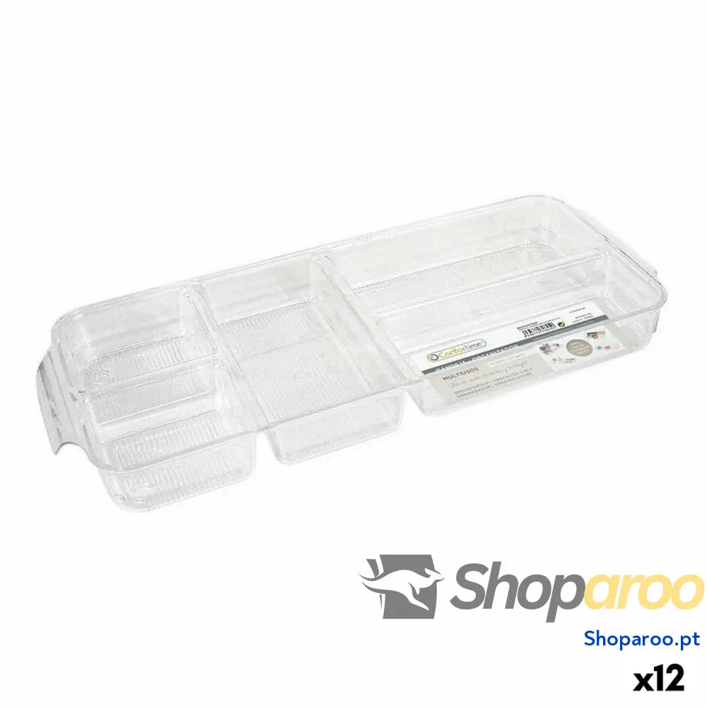 Bandeja com Compartimentos Confortime poliestireno 45 x 18 x 4,7 cm 12 Unidades (45 x 18 x 4,7 cm)