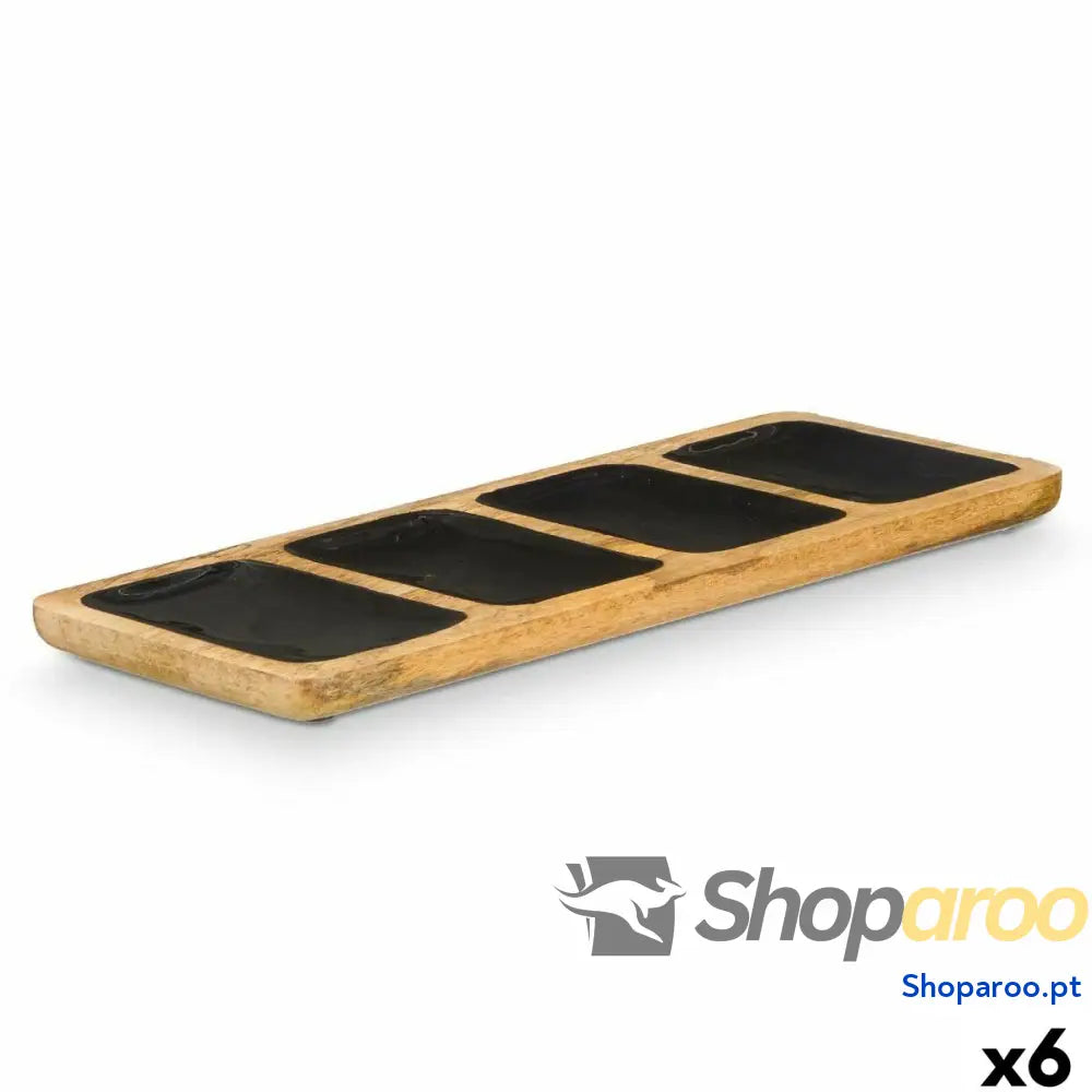 Bandeja com Compartimentos MALI 941 B Preto 46 x 3 17 cm (6 Unidades)
