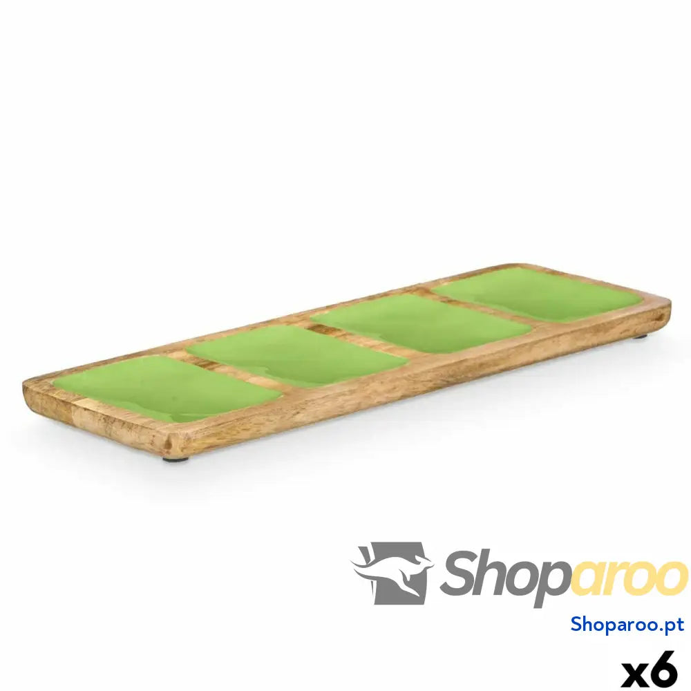 Bandeja com Compartimentos MALI 941 G Verde 46 x 3 17 cm (6 Unidades)