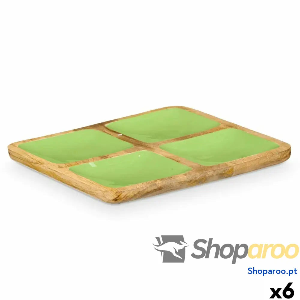 Bandeja com Compartimentos MALI 991 G Verde 31 x 3 cm (6 Unidades)