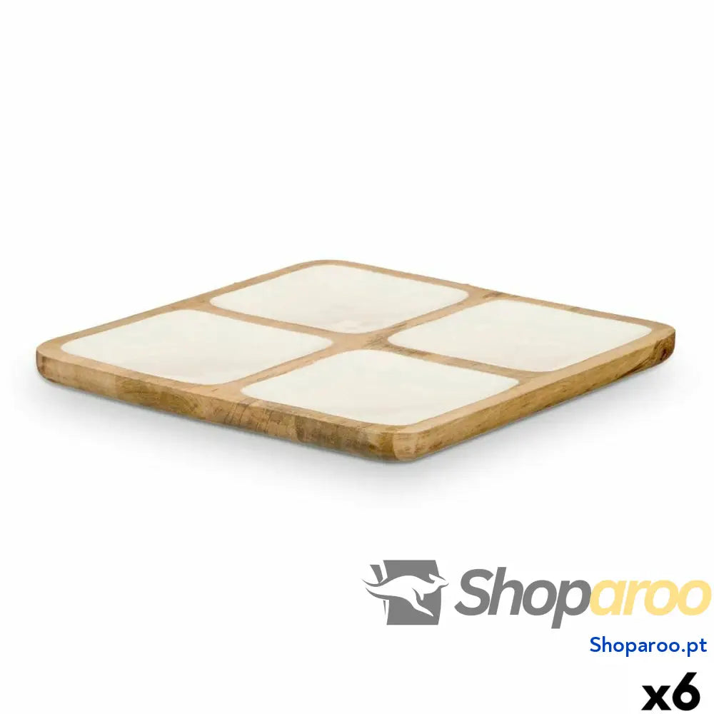 Bandeja com Compartimentos MALI 991 W Branco 29,5 x 3 cm (6 Unidades)