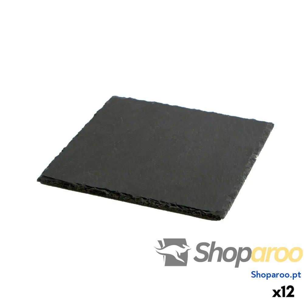 Bandeja de Cerâmica Efeito Ardósia Quid Gastro Fresh Preto (20 x 20 cm) (12 Unidades)