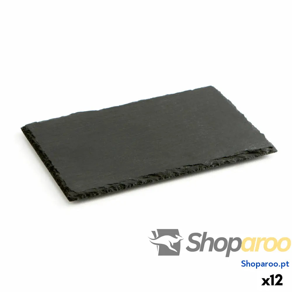 Bandeja de Cerâmica Efeito Ardósia Quid Gastro Fun Preto (20 x 13 cm) (12 Unidades)