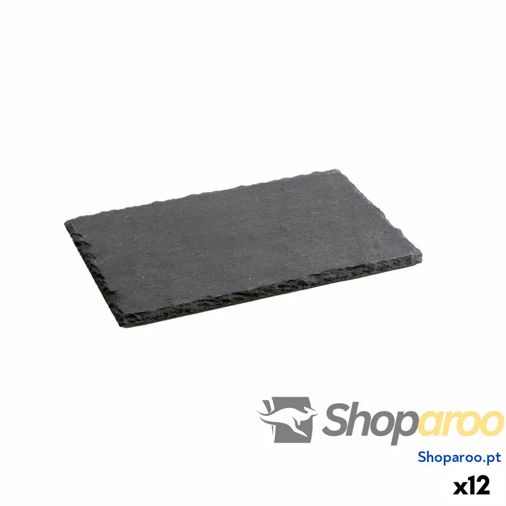 Bandeja de Cerâmica Efeito Ardósia Quid Gastro Fun Preto (22 x 14 cm) (12 Unidades)
